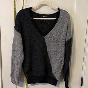 Selby Two-Tone V-Neck Sweater
